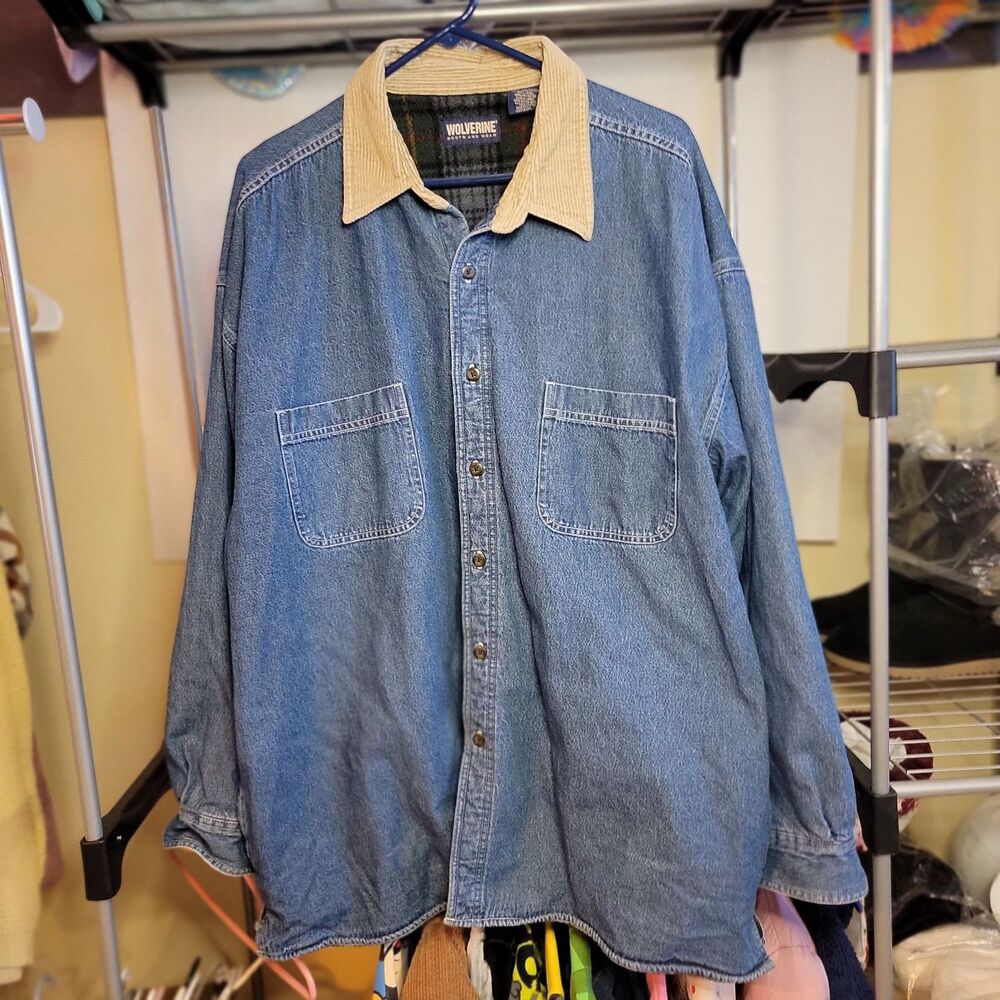 Wolverine Boots And Gear Denim Shacket Full Button - Size XXL